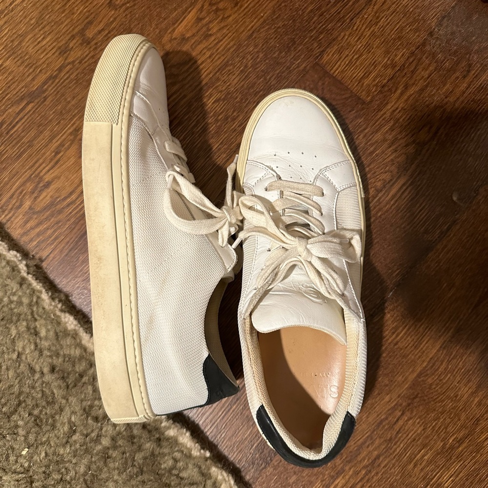 Greats White Leather Low Top Sneakers 10 Women’s